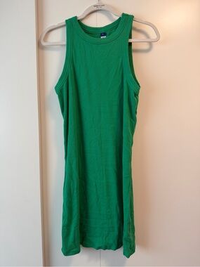 Old Navy Ribbed Crewneck Tank Dress in Emerald Green